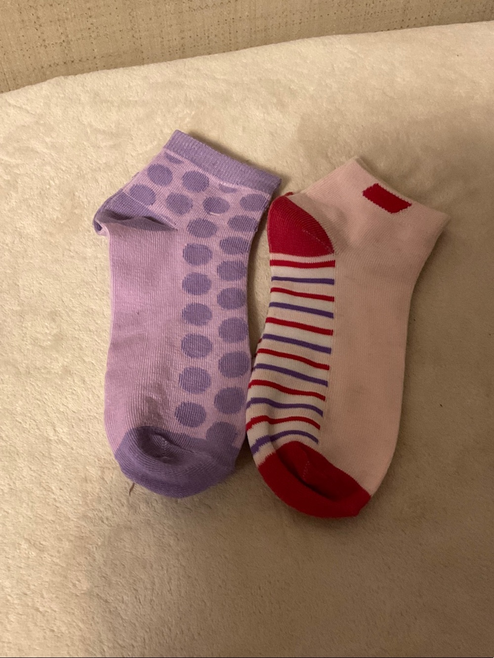 Women's Ankle Socks Duo in Lavender Dot & Pale Pink Stripe